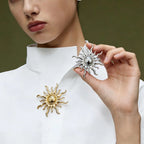Gold Silver Vintage Sun Rays Plated Plain Alloy Brooch For Women Bulk