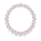 Multi Gemstone Solitaire Pink Purple Necklace Earring For Women Bulk
