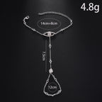 Luxury Evil Eye & Circle Charm Gold CZ Copper Hand Chain Bracelet Bulk