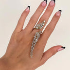 Solitaire Leaf 18K Gold Cubic Zirconia Adjustable Ring For Women Bulk