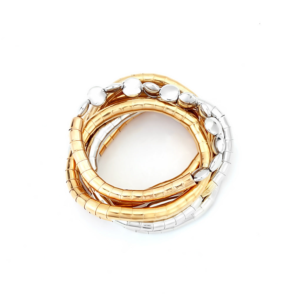 Gold Silver Layered Plain Bracelet Wrist Wear For Women Bulk