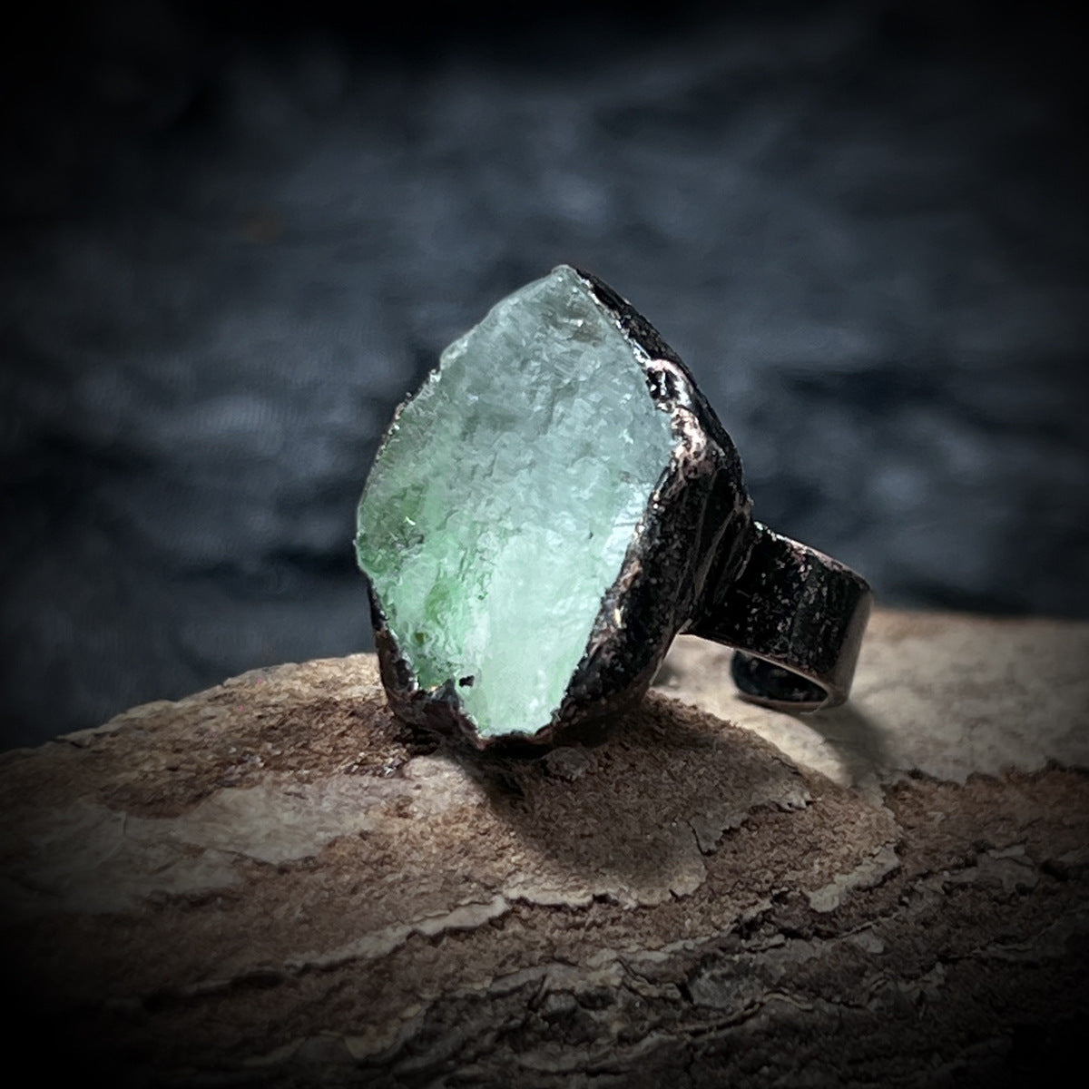 Rows Tone Black Gemstone Crystal Adjustable Ring For Women Bulk