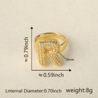 All Initial Letter Alphabets CZ Gold Anti Tarnish Adjustable Ring Bulk