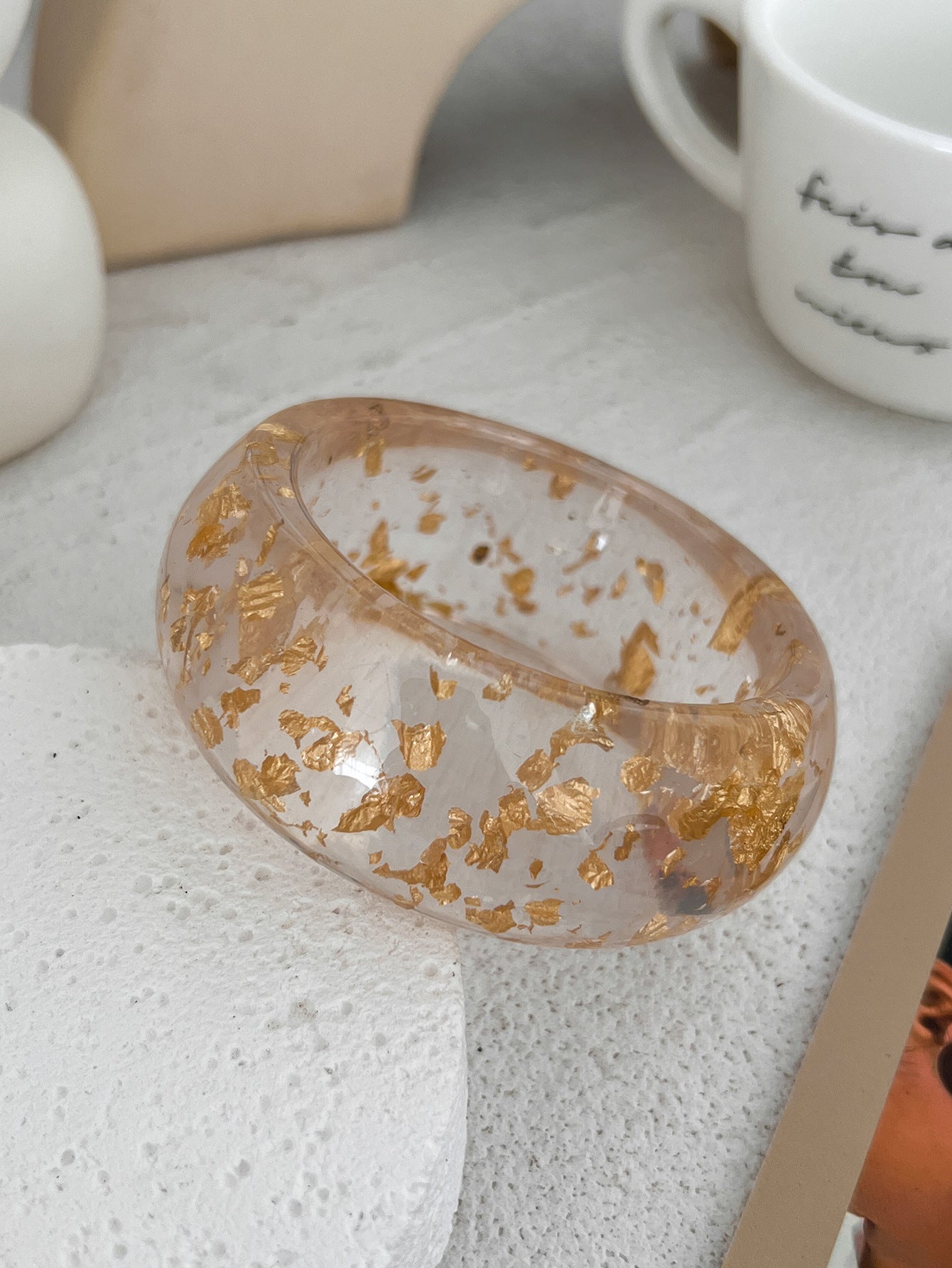 Glossy Resin Transparent 18K Gold Anti Tarnish Cuff Kada Women Bulk Main image