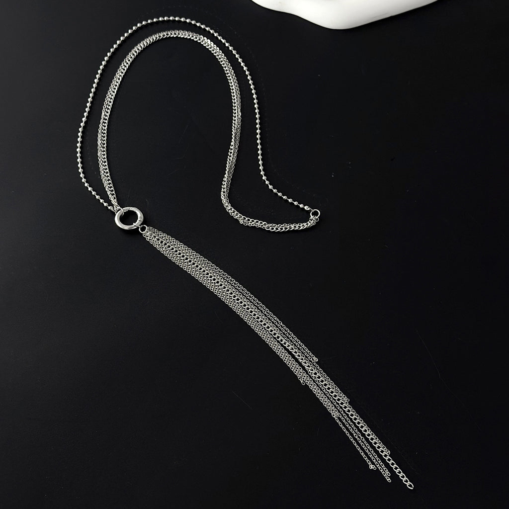 Designer Multi Layer Tassel Silver Plated Chain Copper Necklace Bulk