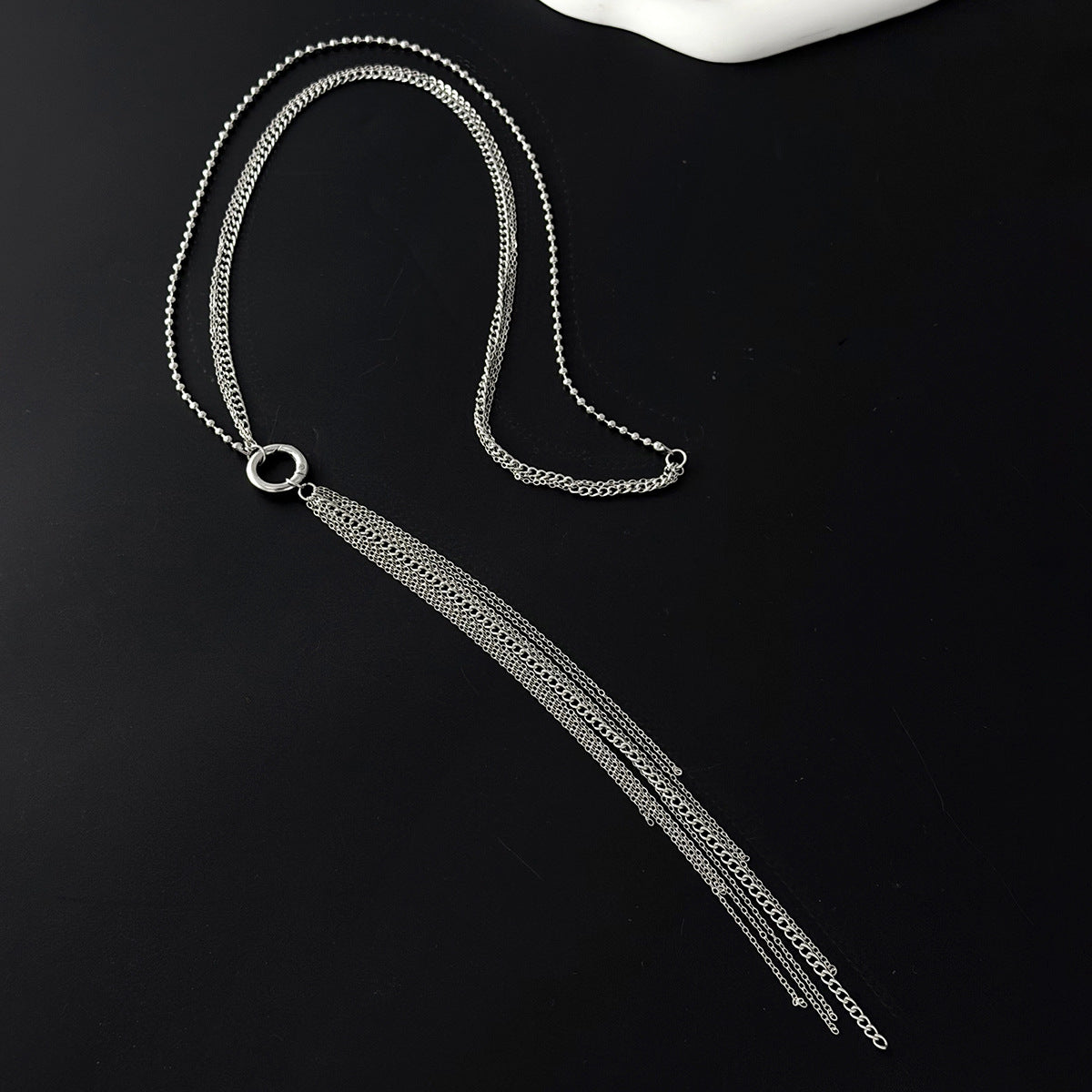 Designer Multi Layer Tassel Silver Plated Chain Copper Necklace Bulk