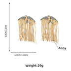 Eagle Bird 18K Gold Silver Cubic Zirconia Dangler Tassel Earring Bulk