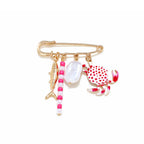 Multi Color Fish,Crab,Pearl,Safety Pin Gold Enamel Brooch For Women Bulk