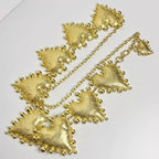 Beaten Finish Heart 18K Gold Waist Chain Band For Women Bulk