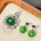 Green Pink White Silver CZ Anti Tarnish Pendant Earring Bulk