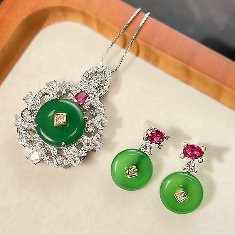 Green Pink White Silver CZ Anti Tarnish Pendant Earring Bulk