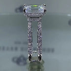 Square Solitaire Cubic Zirconia Silver Anti Tarnish Ring Women Bulk