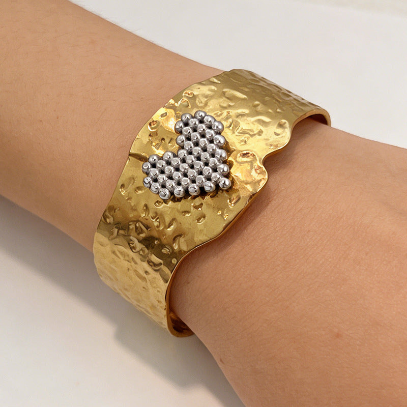 Gold Heart Anti Tarnish Copper Cuff & Kada For Women Bulk