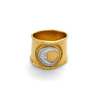 Moon 18K Gold Silver Stainless Steel Anti Tarnish Band Ring Women Bulk