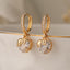 Gold Heart Cubic Zirconia Anti Tarnish Copper Hoop Earrings Women Bulk