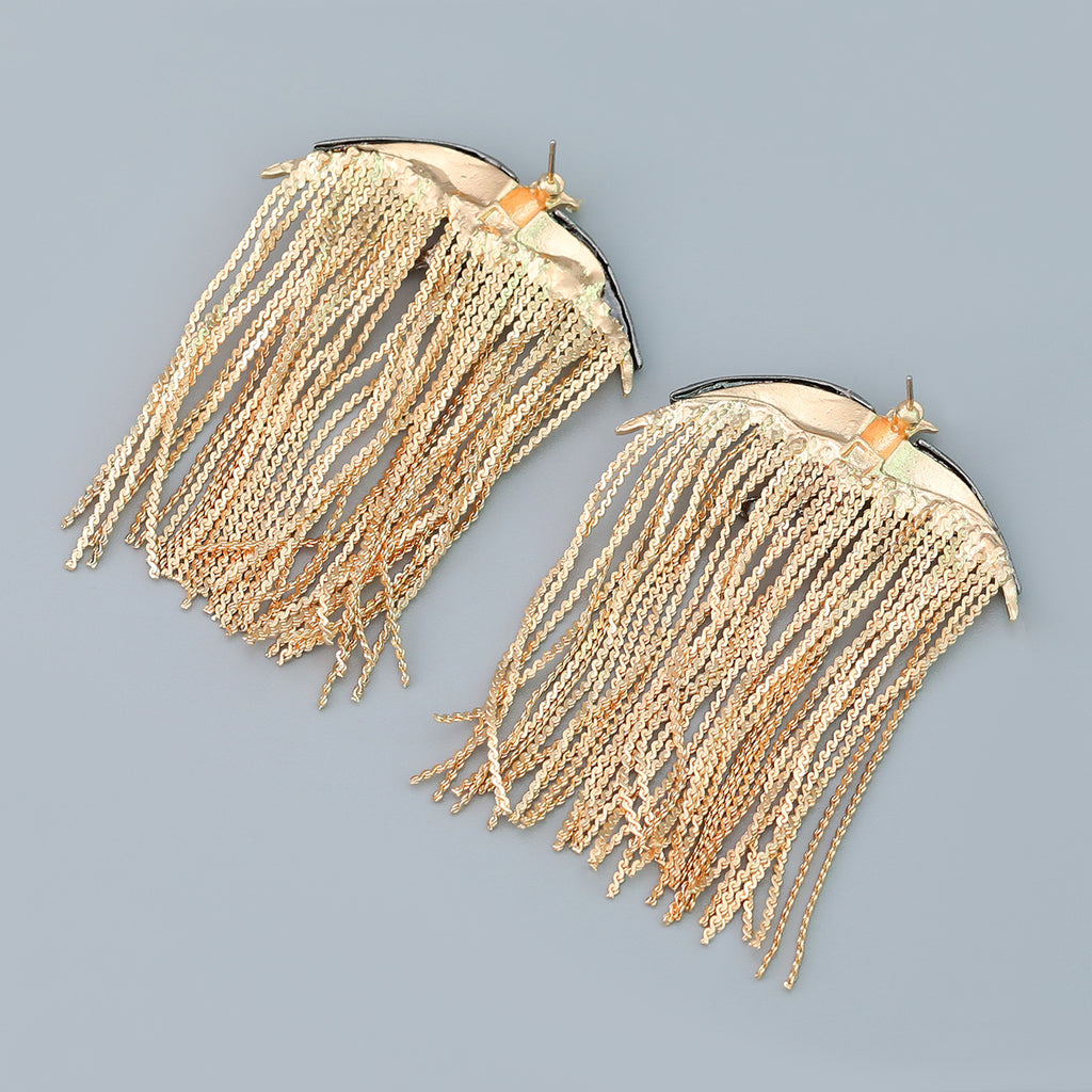 Eagle Bird 18K Gold Silver Cubic Zirconia Dangler Tassel Earring Bulk
