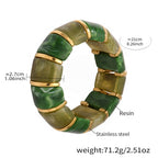 Glossy Multi Gold Resin Stainless Steel Stackable Bracelet Bulk