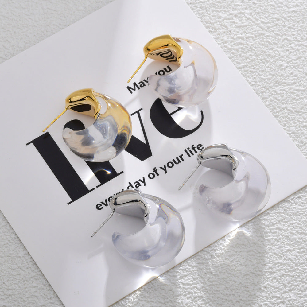 Gold Silver Chunky Shape Plain Copper Hoop Earrings For Women Bulk