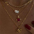 Joint Rectangle Drop Solitaire 18K Gold Plated Stainless Steel Anti Tarnish Necklace Chain For Women