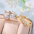 Sparkling Statement Geometric Gold CZ Copper Anti Tarnish Ring Bulk