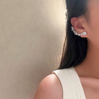 Gold Silver Geometric Cubic Zirconia Copper Ear Cuff Earrings Women Bulk