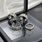 Silver Multi Gemstone CZ Anti Tarnish Pack Of 4 Band Ring Bulk