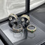 Silver Multi Gemstone CZ Anti Tarnish Pack Of 4 Band Ring Bulk