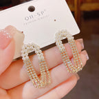 Rhinestone Pearl Layer Gold Anti Tarnish Dangler Tassel Earring Bulk