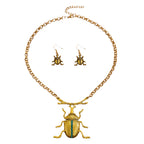 Trendy Insect Beetle Gold Silver Plated CZ Necklace Earring Set Bulk