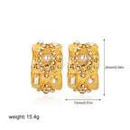 Designer C-Shape Gold Anti Tarnish Stainless Steel Stud Earrings Bulk