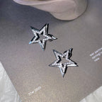 Bulk Double Layer Star Gold Silver Plated Rhinestone Stud Earrings