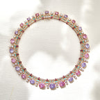 Multi Gemstone Solitaire Pink Purple Necklace Earring For Women Bulk