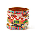 Rainbow Multicolour Enamel 18K Gold Plated Openable Kada Bracelet Bulk