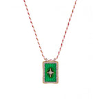 Star Sun Cubic Zirconia 18K Gold Parrot Green Thread Anti Tarnish Necklace Pendant For Women