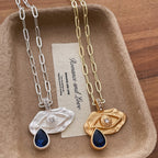 Gold Silver Evil Eye Teardrop Cubic Zirconia Necklace  For Women Bulk