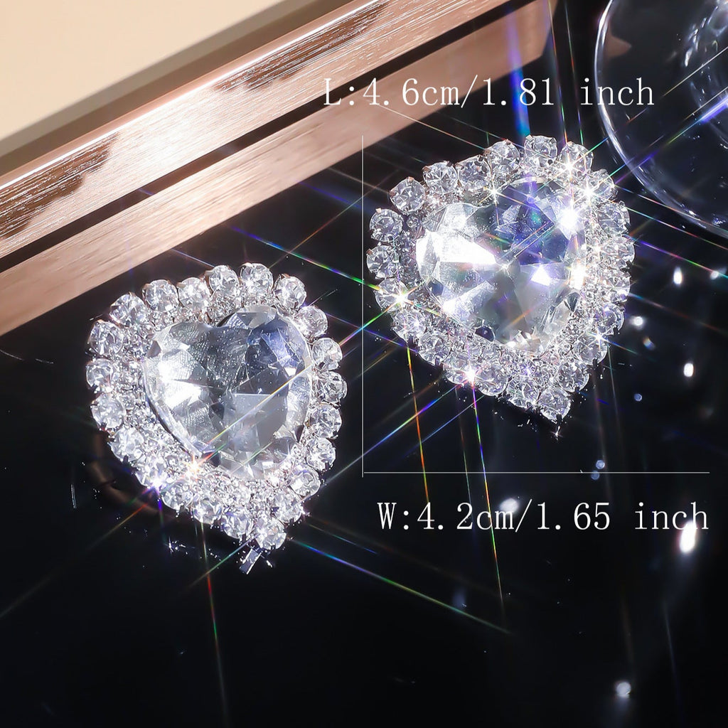 Heart Love Rhinestone Crystal Stud Earring For Women Bulk