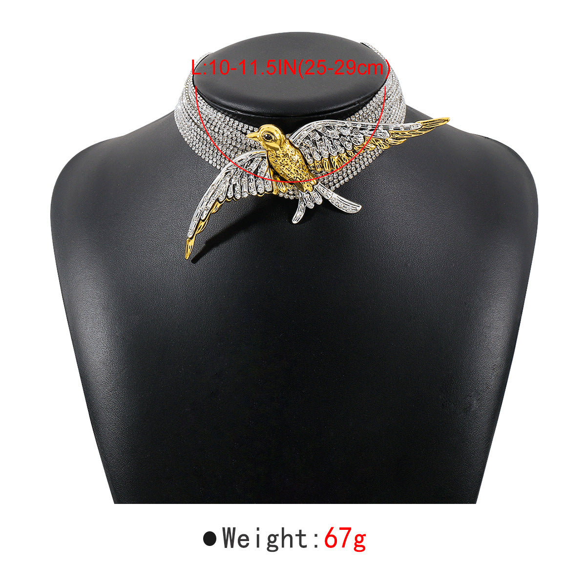 Bird Rhinestone 18K Gold Silver Anti Tarnish Choker Necklace Bulk