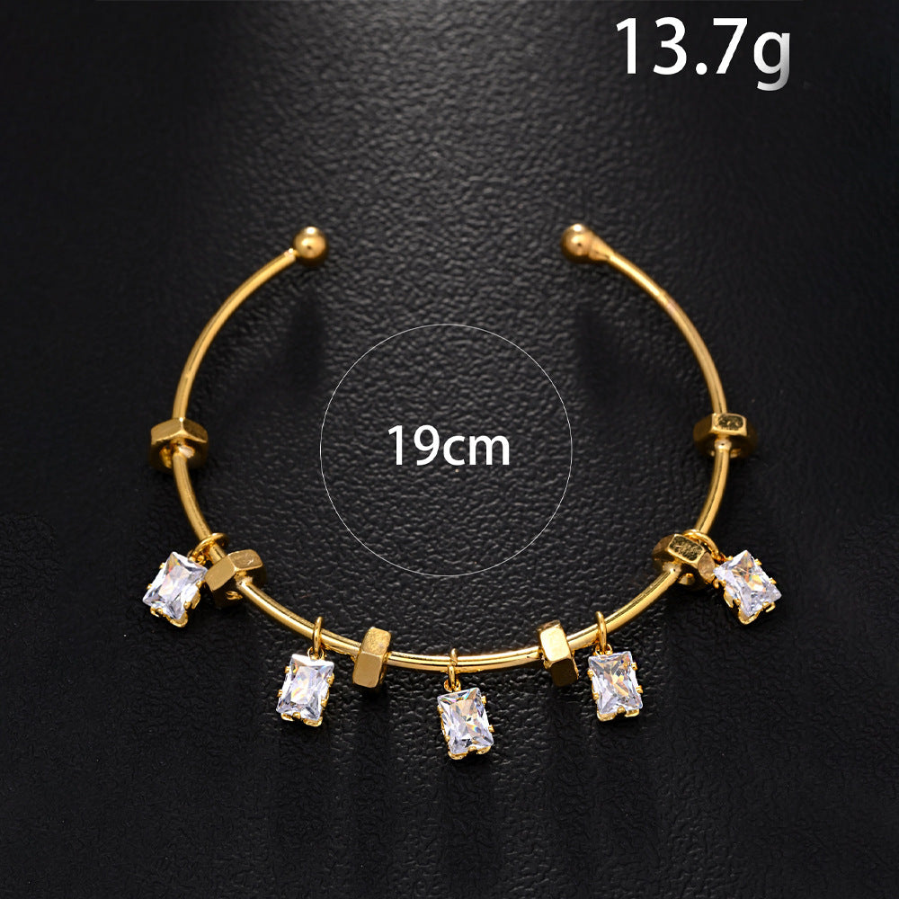 Bulk Drop Charm Style Gold Silver CZ Anti Tarnish Copper Cuff & Kada