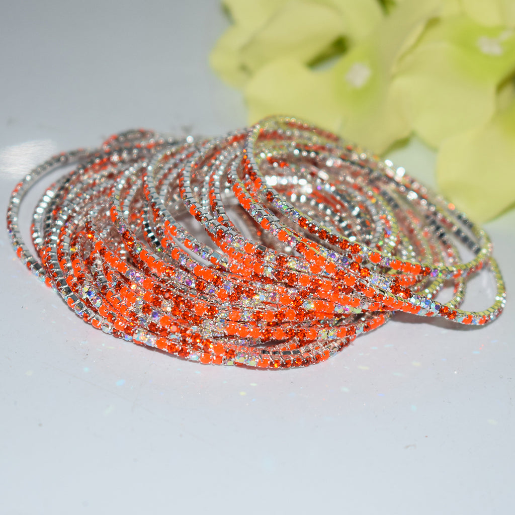 18K Gold Silver Multi Rhinestone Bracelet Bangle Adjustable Women Bulk
