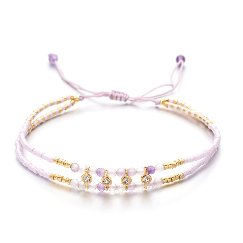 Multi Color Handmade Thread Style Gold Plated CZ Fabric Bracelet Bulk