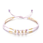 Multi Color Handmade Thread Style Gold Plated CZ Fabric Bracelet Bulk