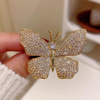 Gold Silver Butterfly Cubic Zirconia Copper Anti Tarnish Brooch For Women