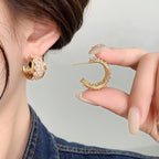 18K Gold Silver Cubic Zirconia Anti Tarnish Hoop Earring Women Bulk