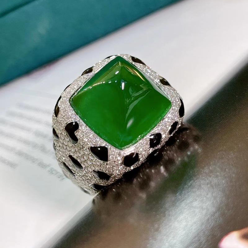 Cushion Cut Green Red CZ Black Silver Anti Tarnish Free Size Ring Bulk