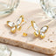 Butterfly With Marquise Cut Gold Anti Tarnish Copper Stud Earrings Bulk