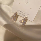 Solitaire Gold Plated Cubic Zirconia Rhinestone Stud Earrings Bulk