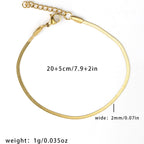 18K Gold Stainless Steel Anti Tarnish Snake Slim Chain Anklet Bulk
