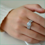 Round Solitaire Cubic Zirconia Silver Anti Tarnish Free Size Ring Bulk