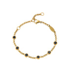 Bulk Multi Twelve Birthstone Gold CZ Stainless Steel Bracelet