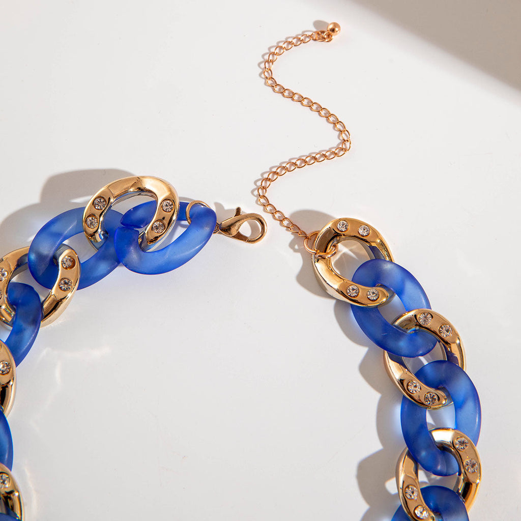 Evil Eye Heart Flower 18K Gold CZ Acrylic Choker Necklace Bulk